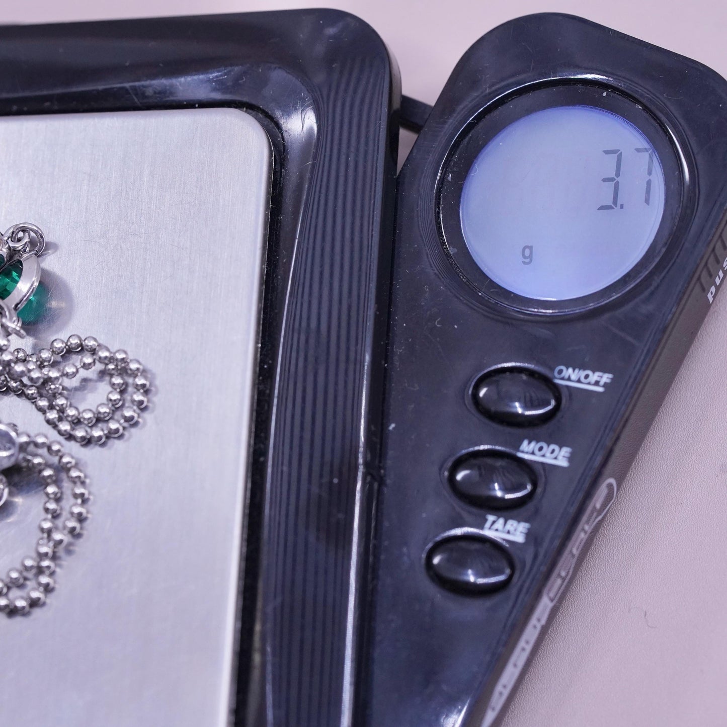7", vintage sterling silver handmade bracelet, 925 bead chain with star charms