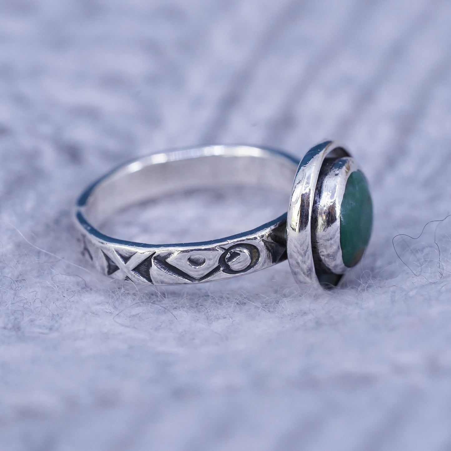 Size 6.5, Native American, southwestern Sterling 925 silver ring with turquoise