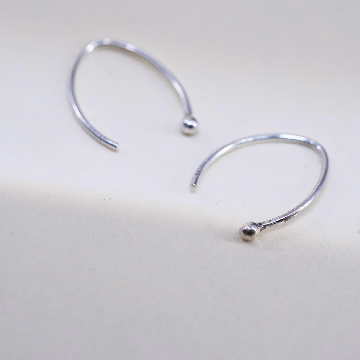 Vintage sterling silver handmade earrings, 925 beads dangles