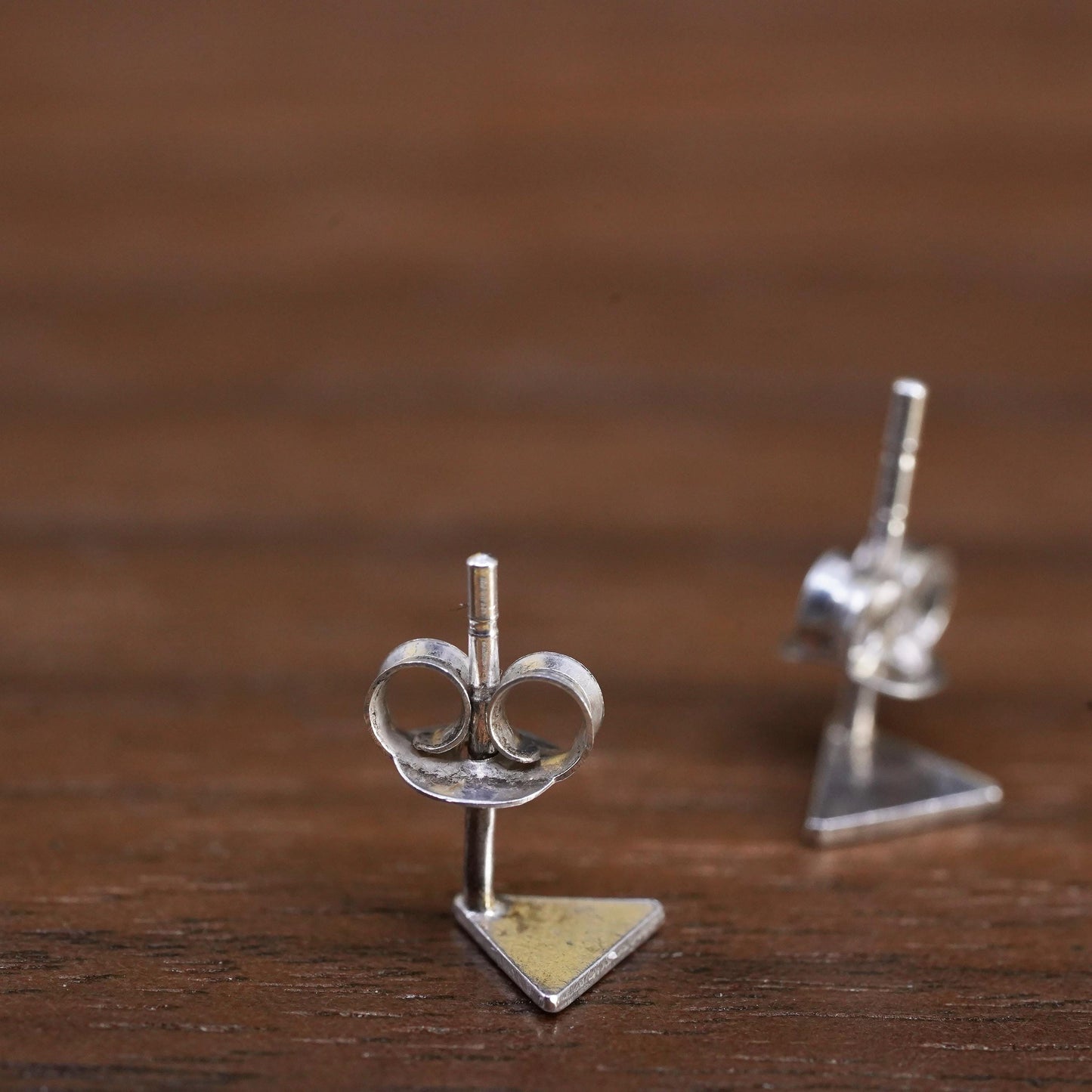 Vintage Bee Sterling silver triangular shape studs, 925 earrings