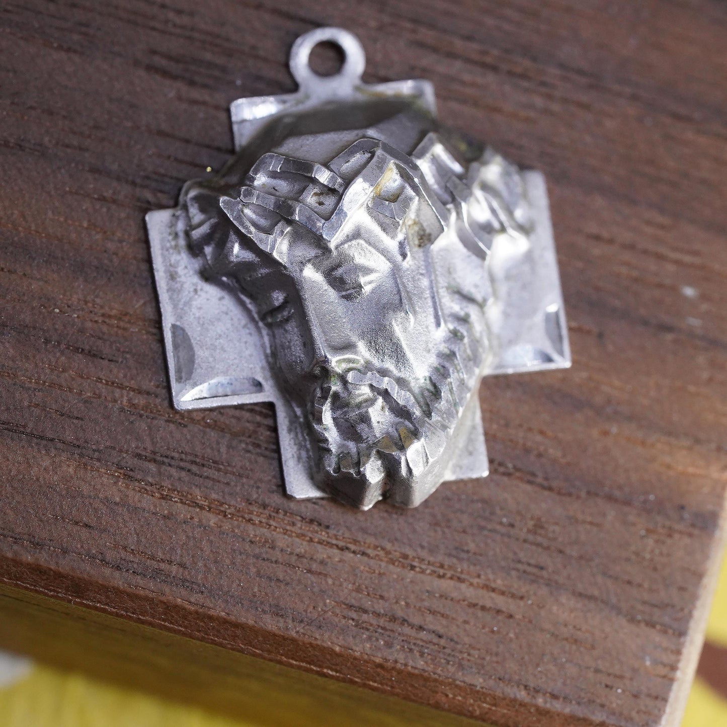 Jesus Christ Cross Pendant 925 Sterling Silver, Crown of Thorns Medal Charm