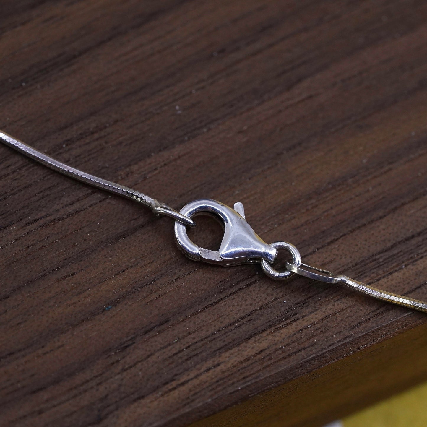 16" 1mm, vintage sterling silver snake chain, Italy 925 necklace
