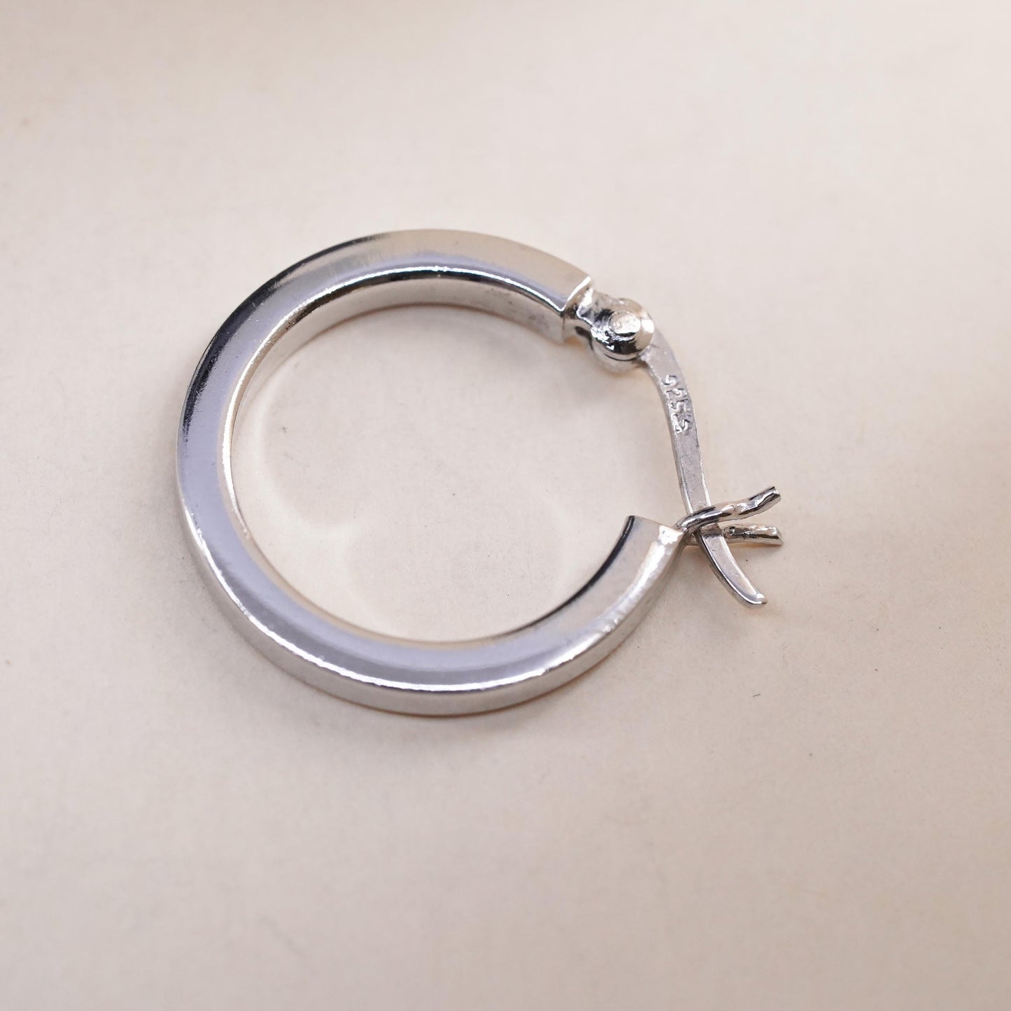 0.75", Vintage sterling silver loop single earring, fashion primitive hoop