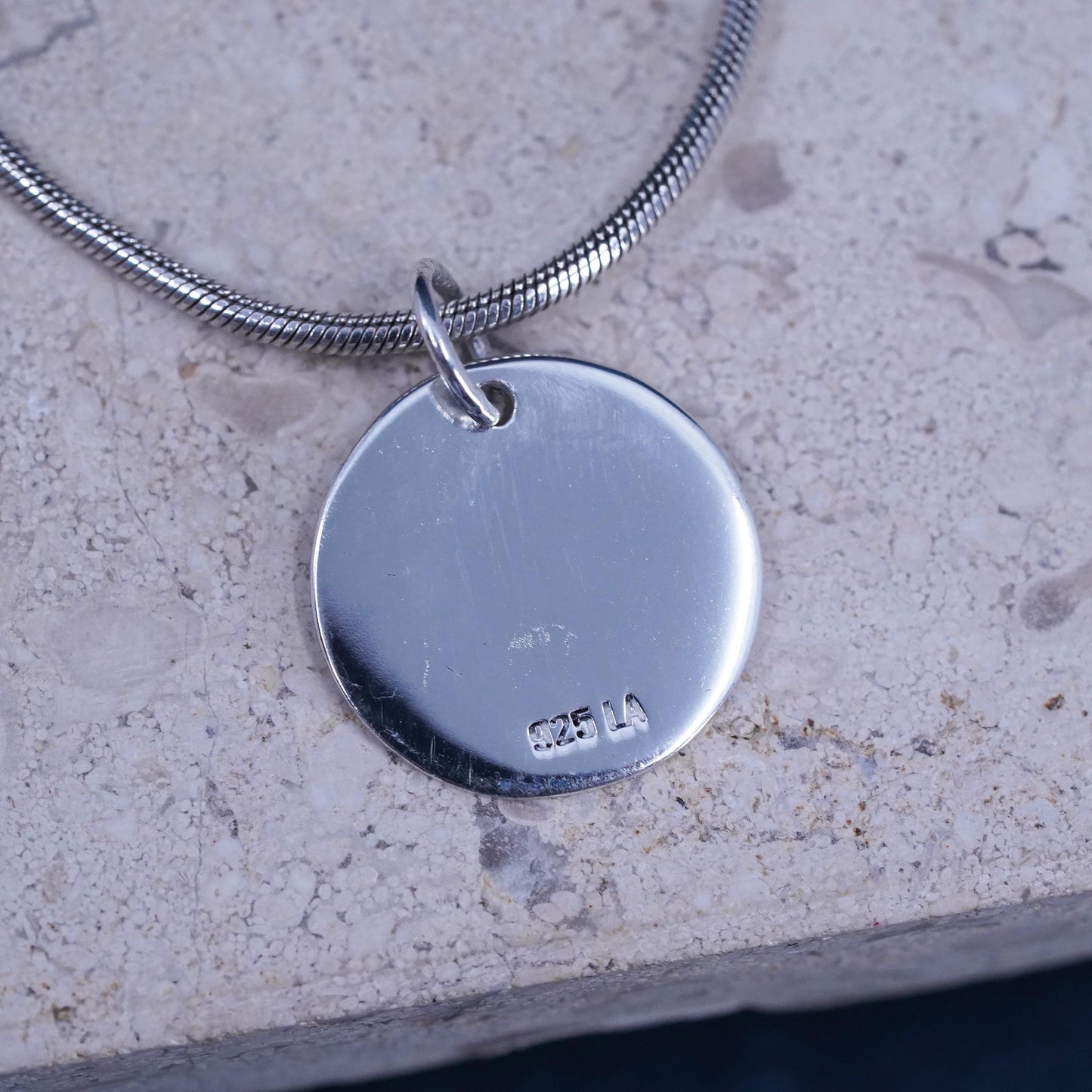 16”, VTG Sterling silver necklace, 925 snake chain “friends forever” pendant