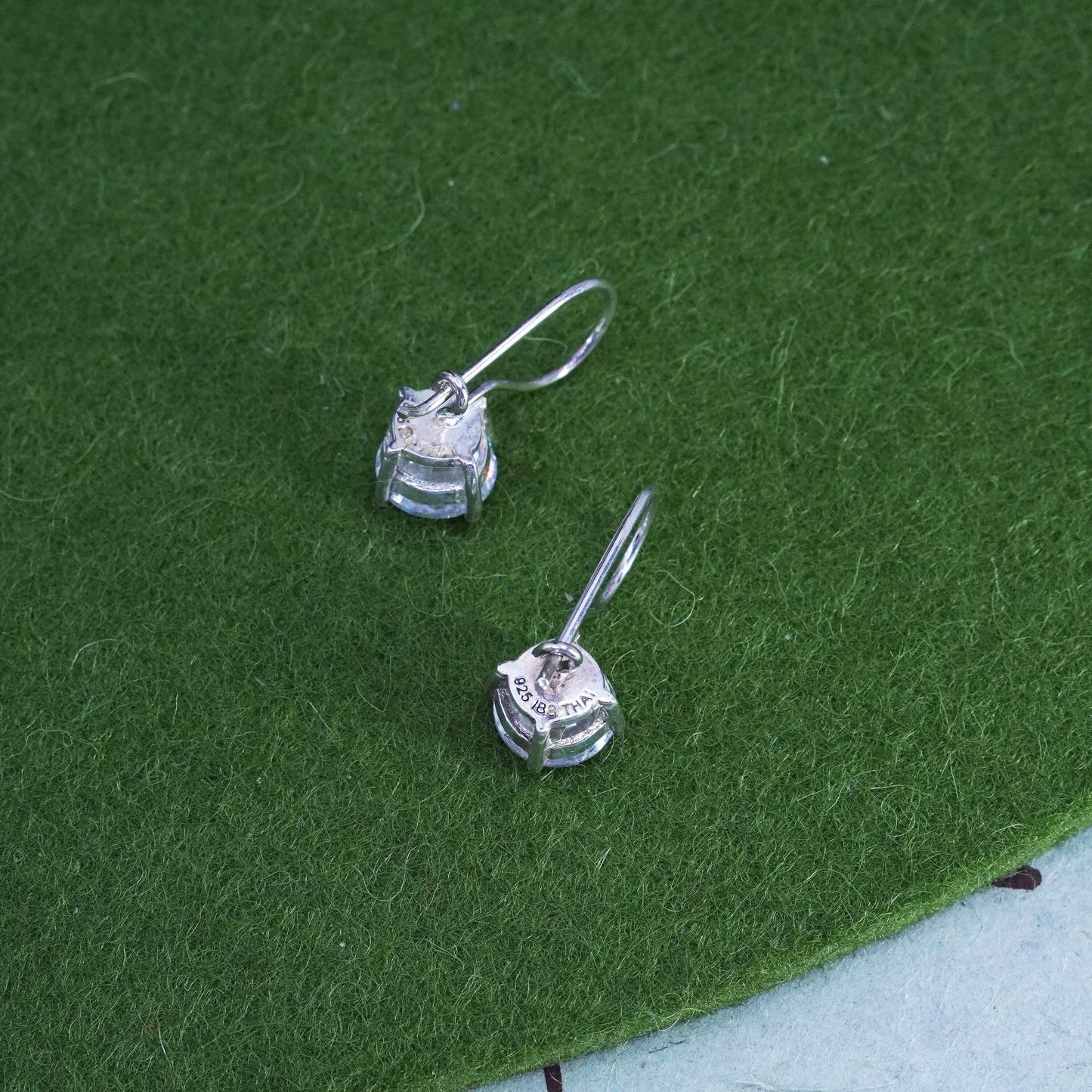 Vintage sterling silver 925 earrings with round CZ
