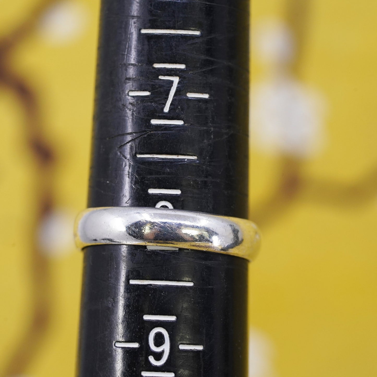 size 8, vintage Sterling silver handmade ring, 925 wedding band
