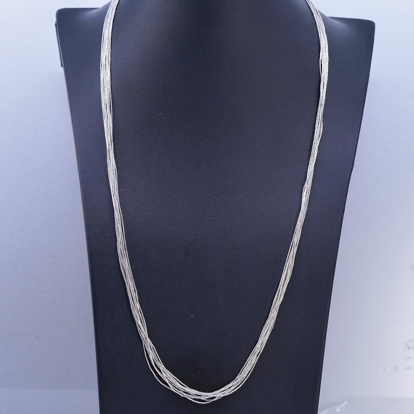 24", liquid Sterling silver 10 strands necklace, Native American handmade chain