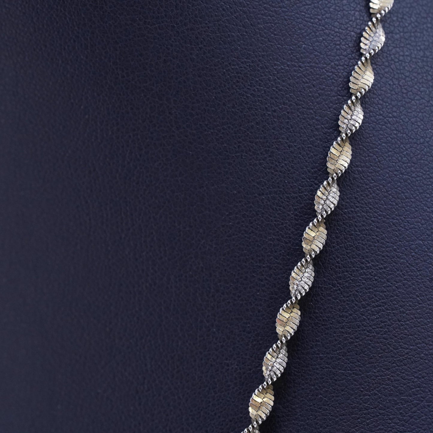 24", Italy vermeil gold over Sterling 925 silver twisted herringbone necklace