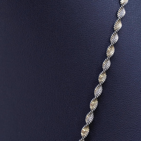 24", Italy vermeil gold over Sterling 925 silver twisted herringbone necklace