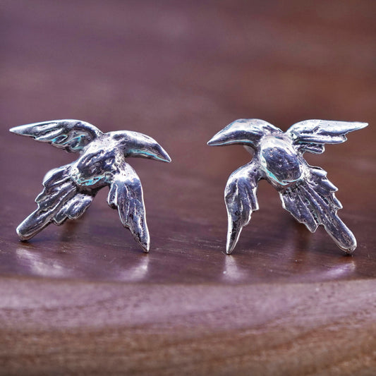 Vintage taxco Sterling silver screw back earrings, 925 dandelion