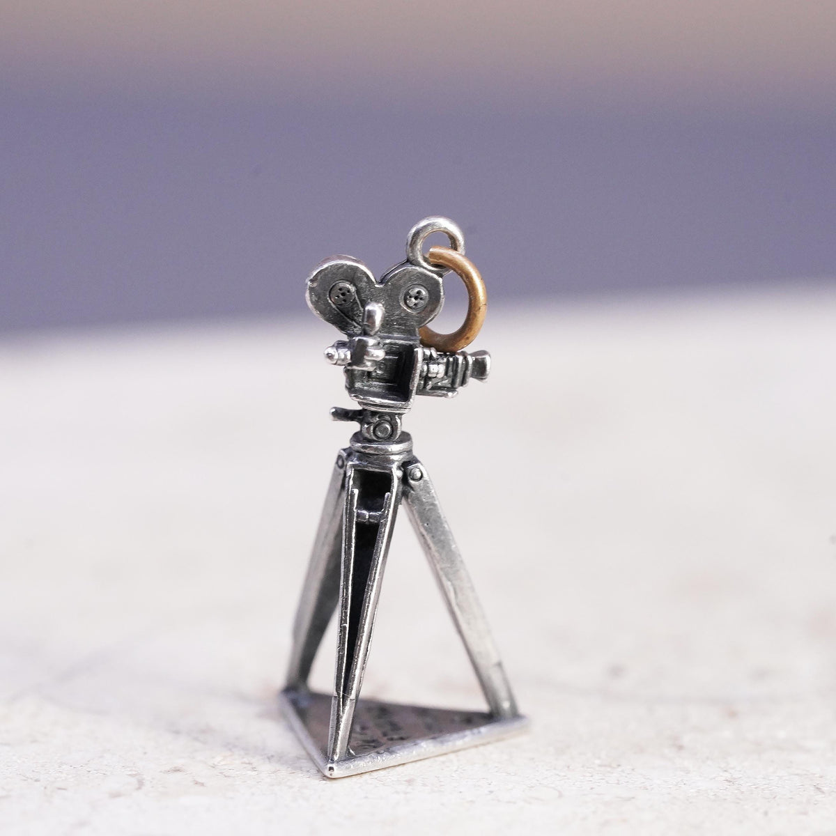 Universal Studios Sterling 925 Silver Film Camera Charm Tripod Hollywood Pendant