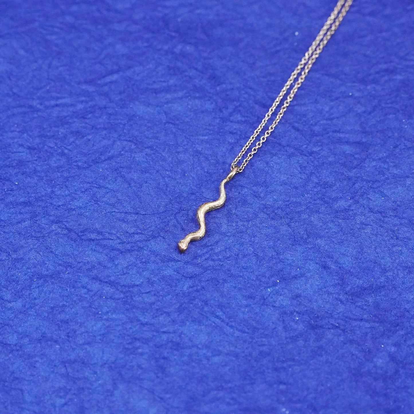 16”, vermeil gold over Sterling silver necklace, 925 circle chain lightening pendant