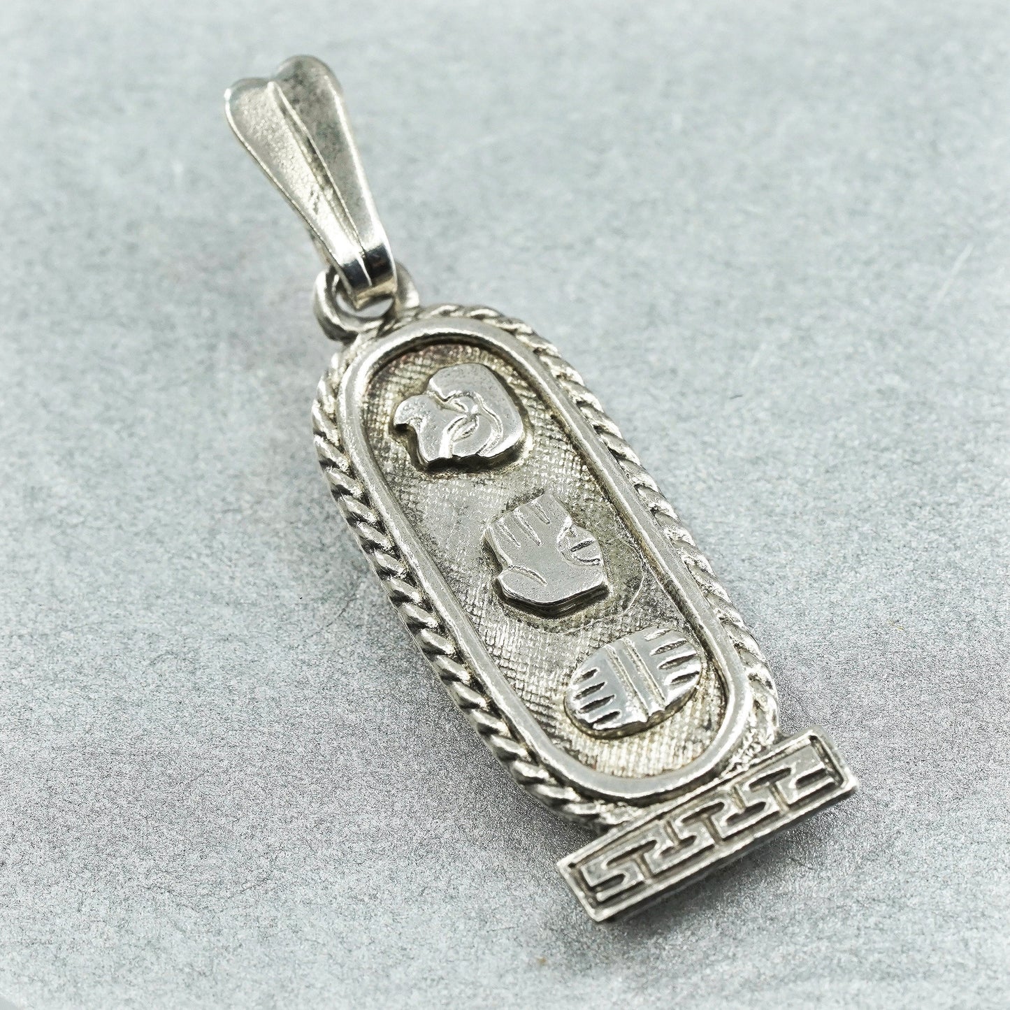VTG Mexican sterling 925 silver handmade embossed mayan figure pendant charm
