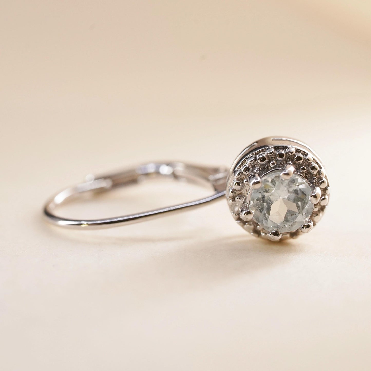 Fashion sterling silver single earring, 925 silver dangle with clear Cz