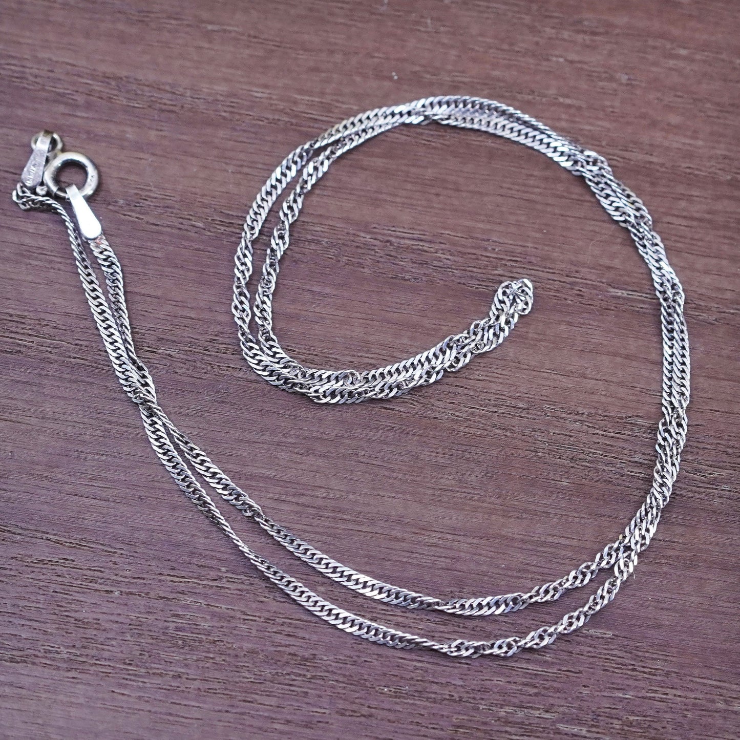 18”, 2mm, vintage Sterling silver necklace, 925 twisted curb chain