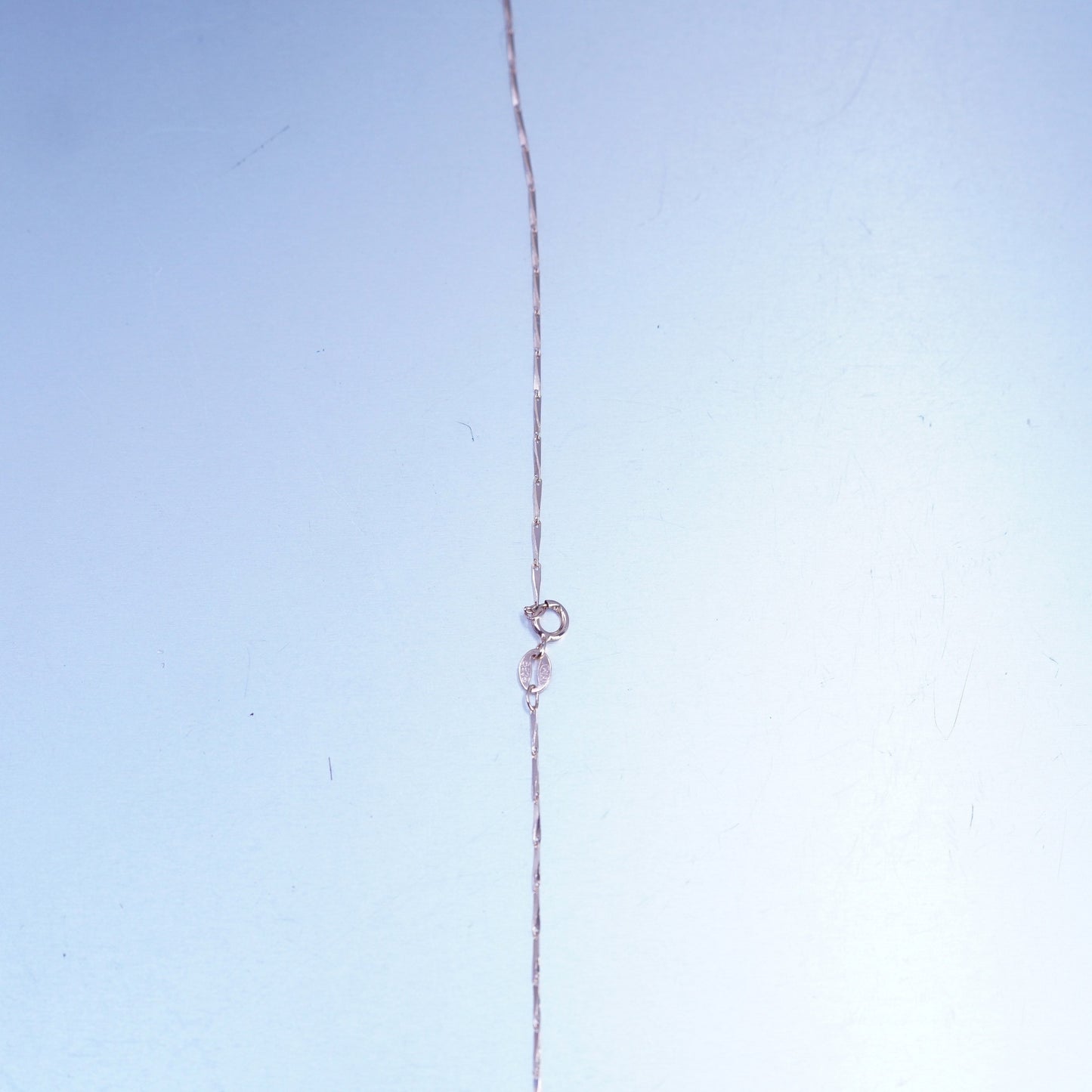24” 1mm, vintage rose gold over Sterling 925 silver bar chain necklace