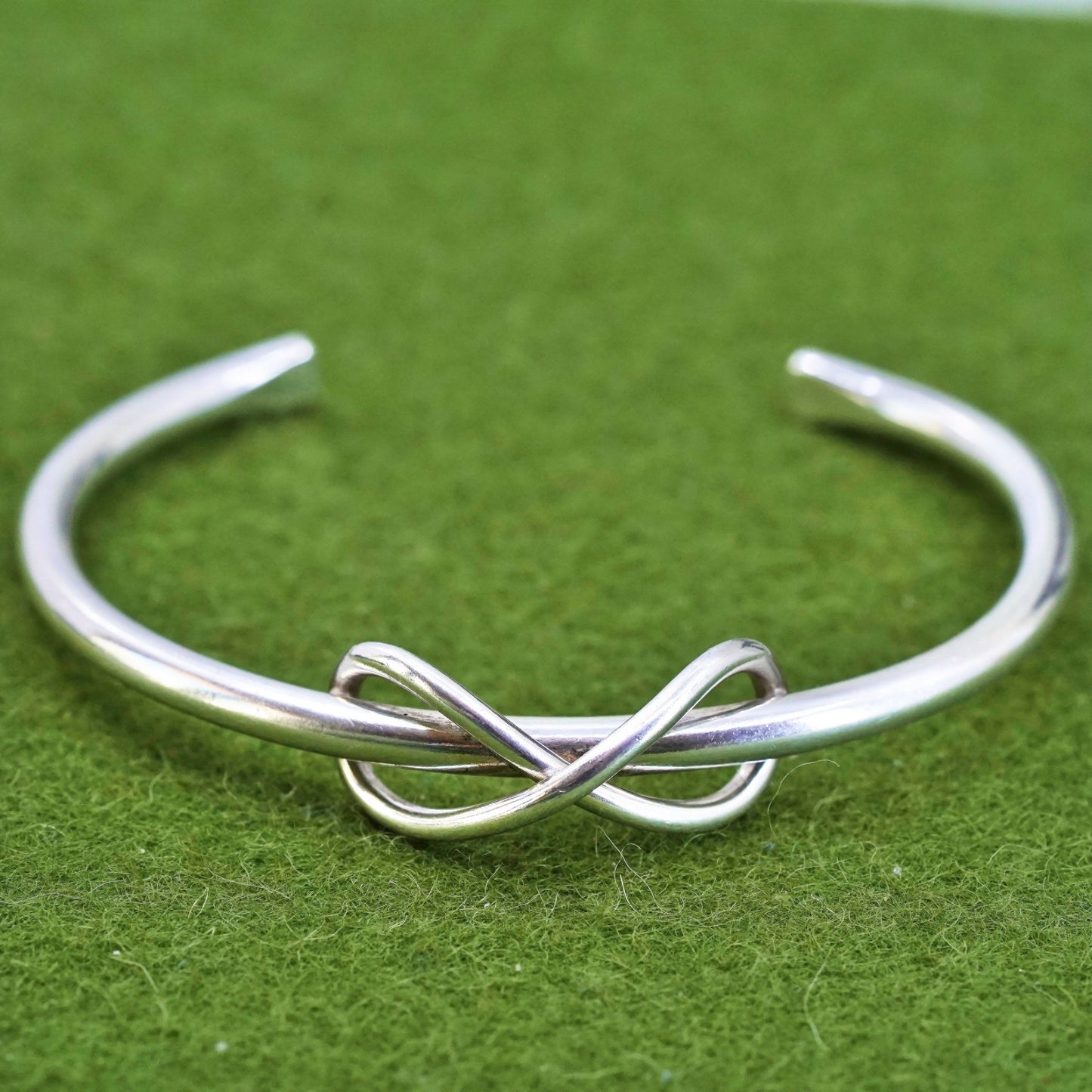 6.5”, vintage Sterling silver handmade bracelet, 925 knot cuff