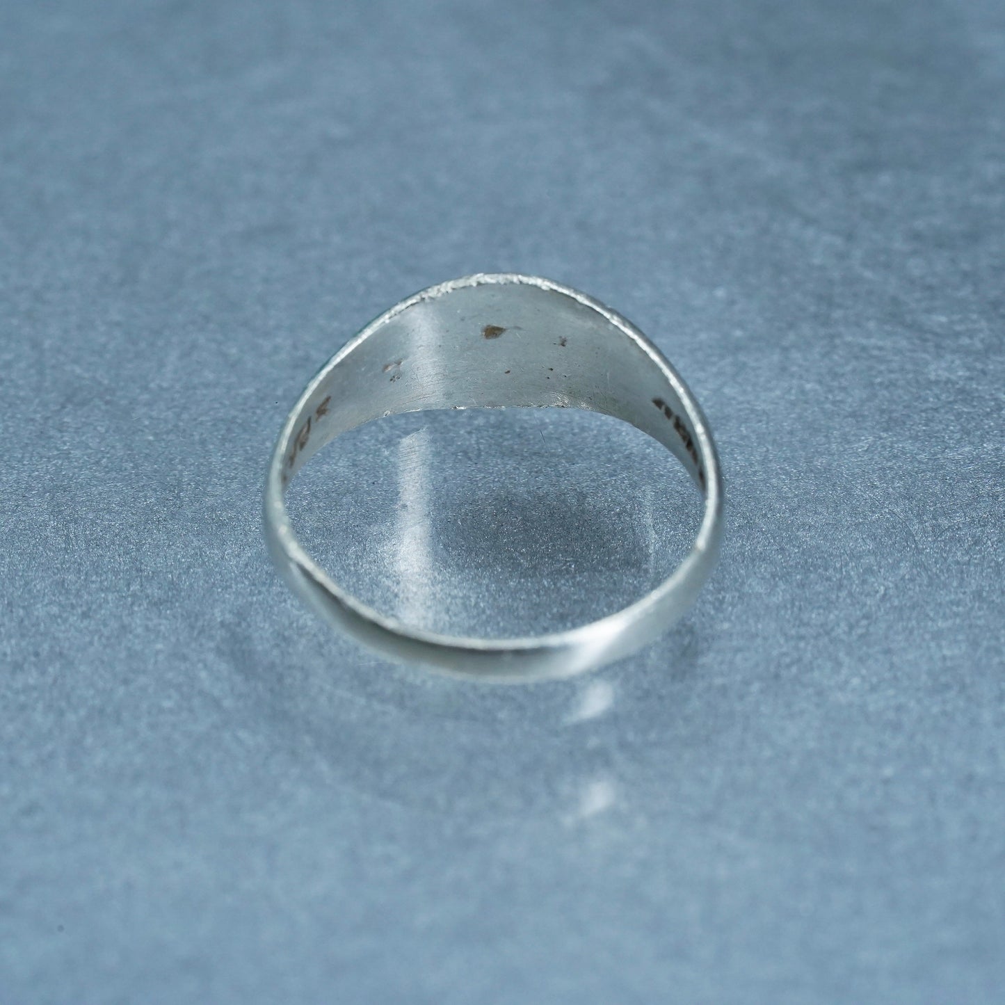 Size 6, vintage Sterling 925 silver handmade ribbed ring, band