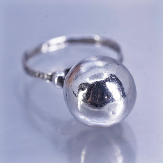 Size 9, vintage southwestern Sterling 925 silver bead ring, stackable band