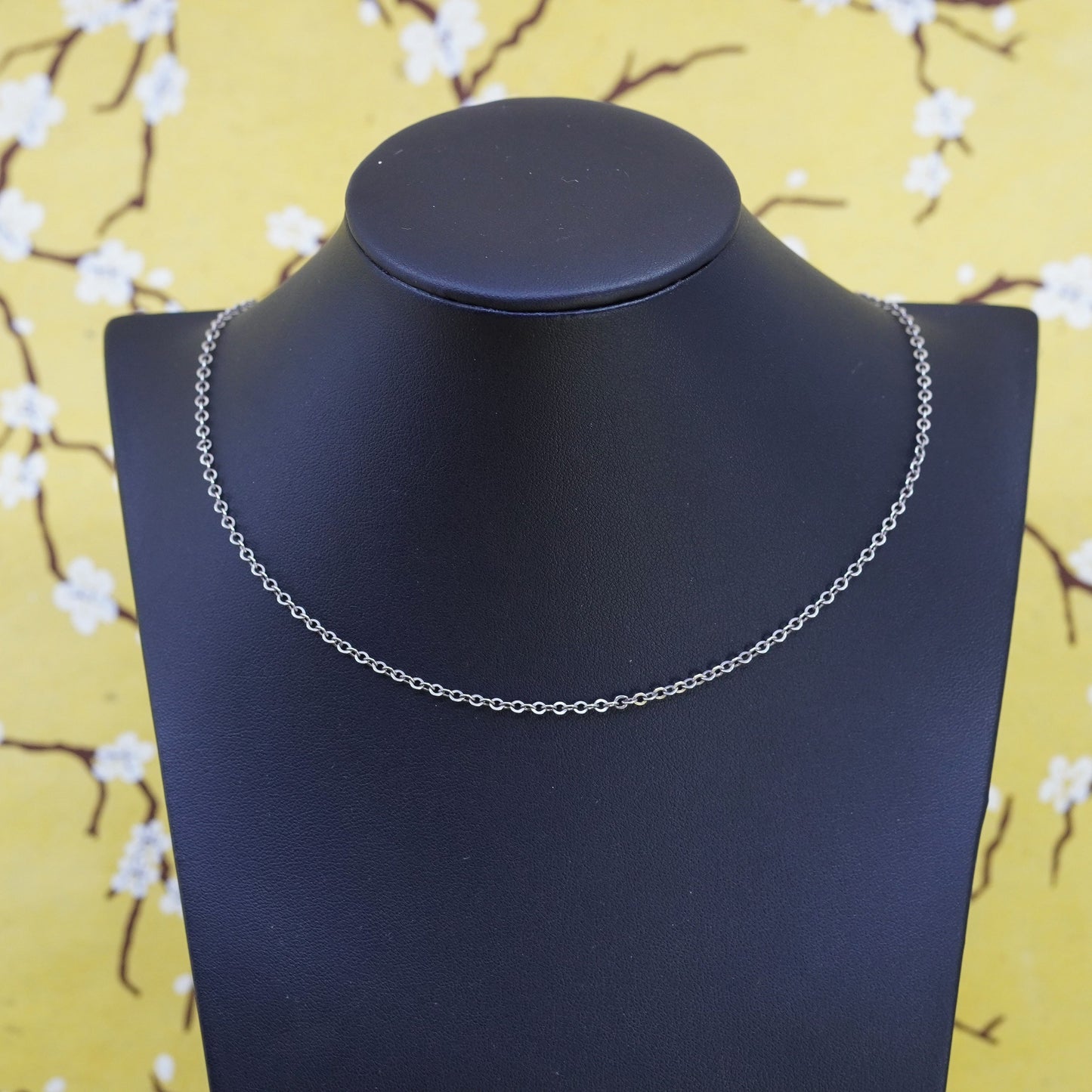 24”, 2mm, vintage Sterling silver necklace, 925 flatten circle link chain
