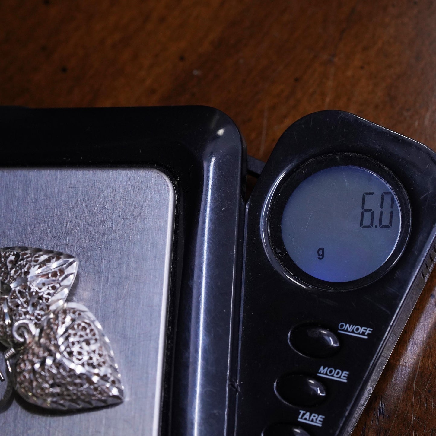 Vintage Sterling 925 silver handmade filigree puffy heart earrings
