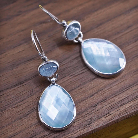 JGD Janice GIRARDI Sterling silver earrings, 925 teardrop mother of pearl