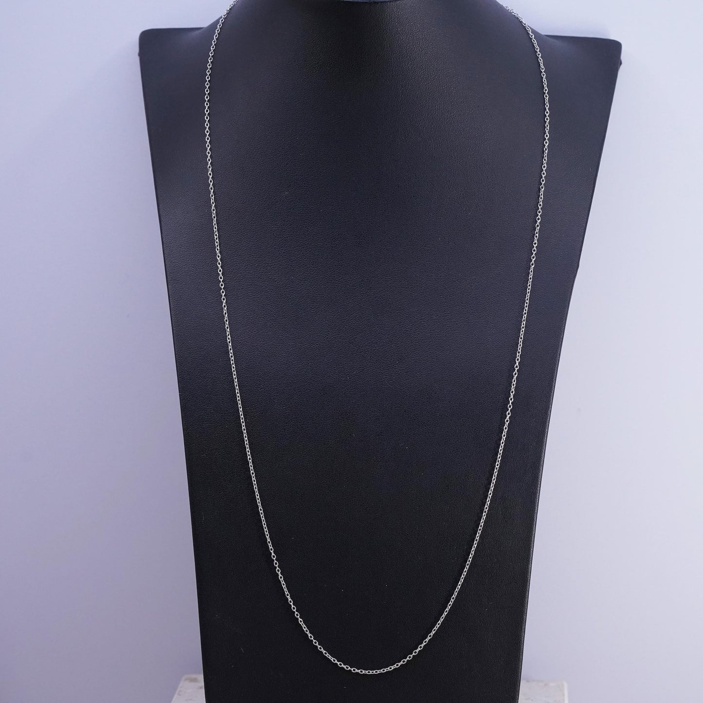 24+2”, vintage Sterling 925 Silver circle chain Necklace