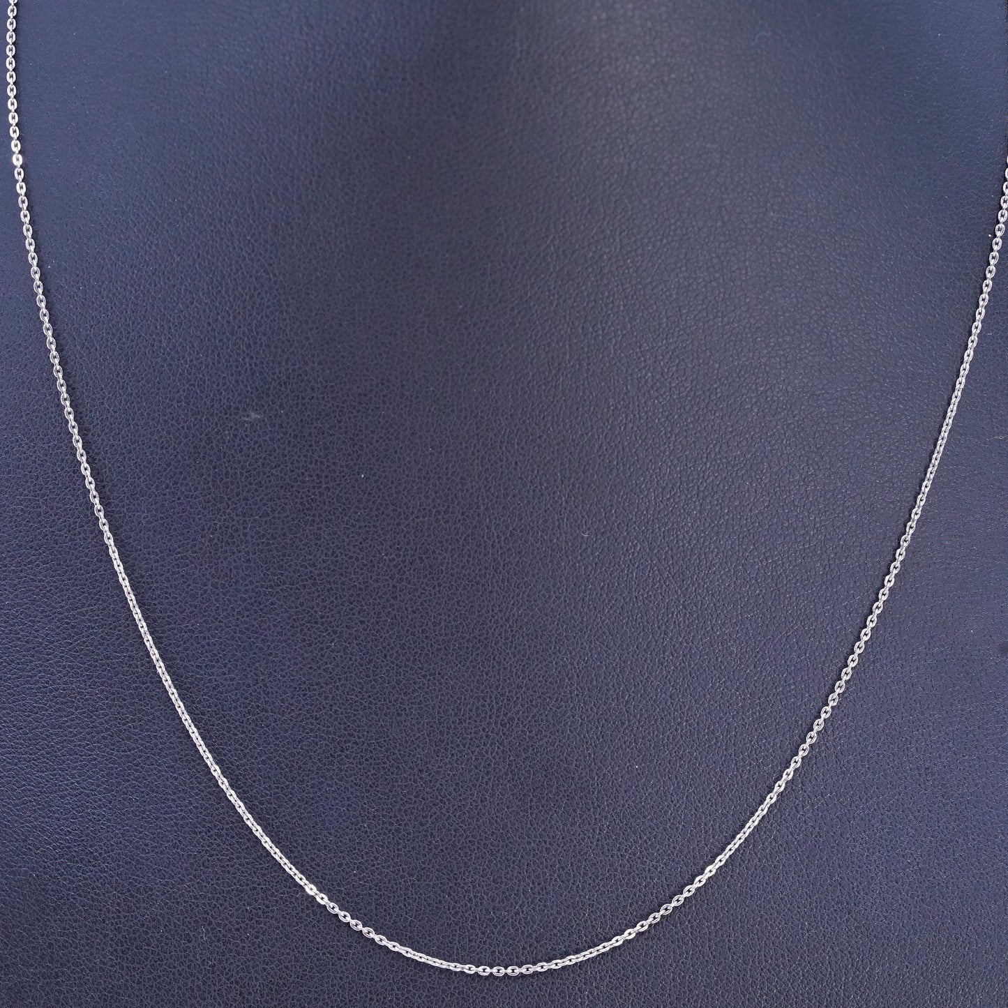 16+2" 1mm, vintage Sterling 925 silver circle chain necklace