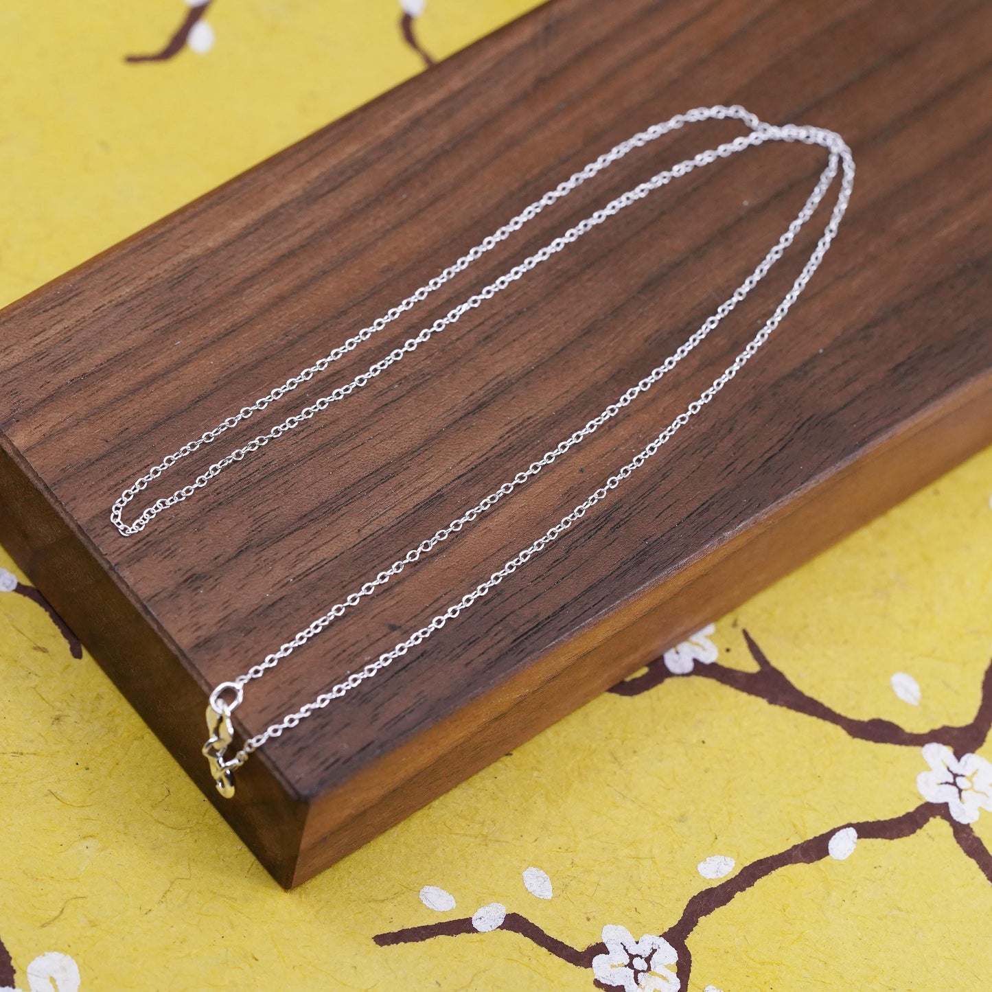 17”, 1mm, vintage Sterling silver necklace, 925 circle chain
