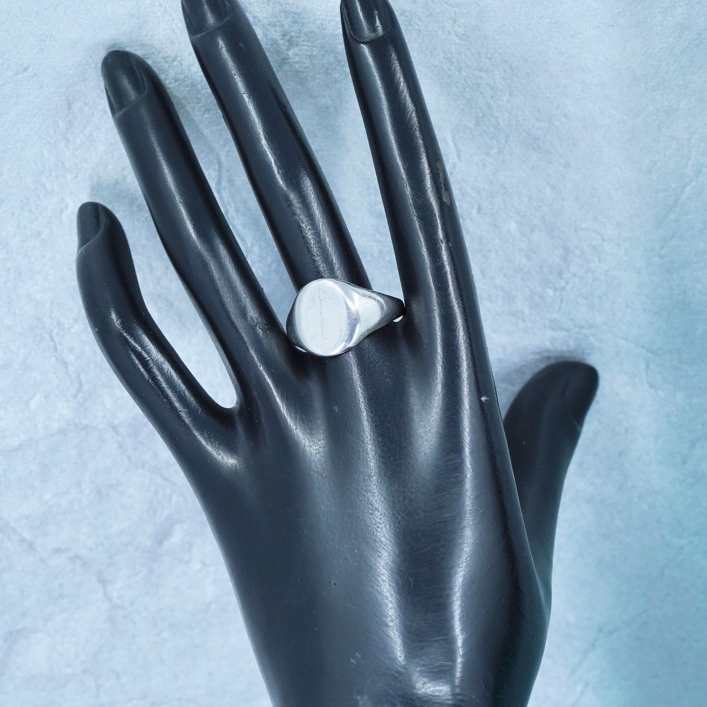 Size 11.25, vintage Sterling 925 silver handmade ring, blank band