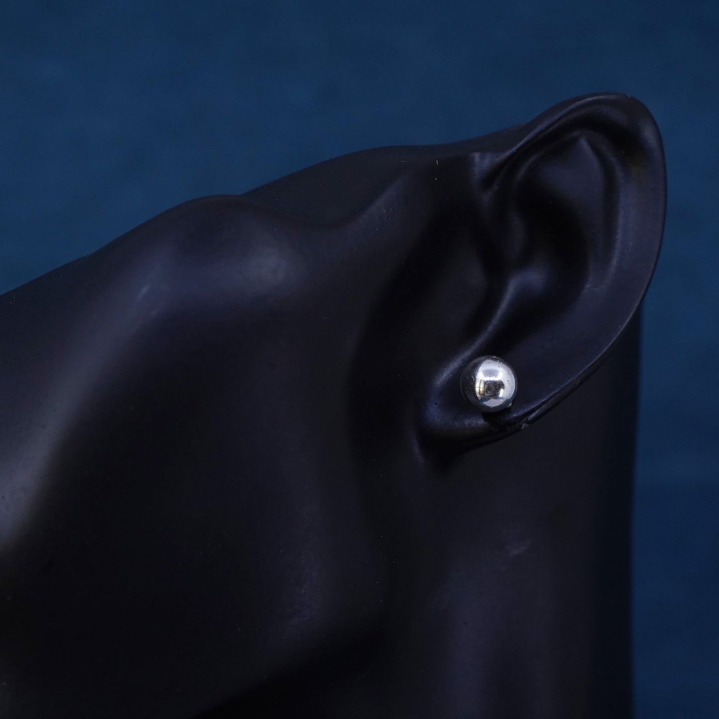 8mm, Vintage sterling silver handmade earrings, 925 studs