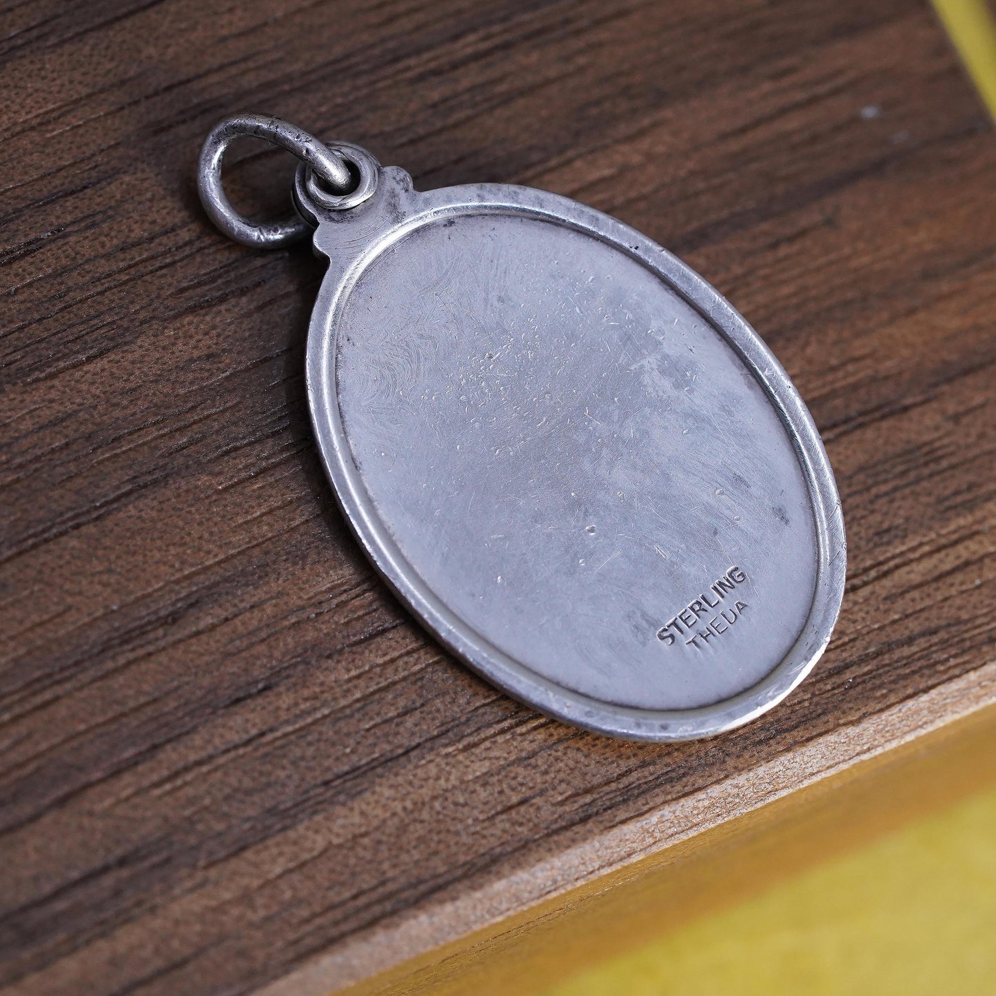 Vintage Sterling Silver 925 Saint Christopher Medal Pendant, Protect Us Charm