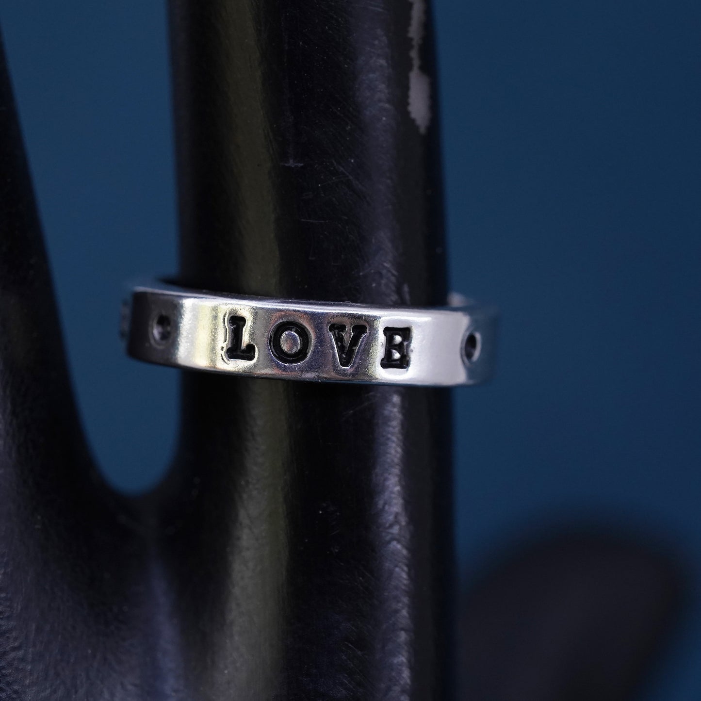 Size 6, VTG Sterling silver prayer ring, 925 band engraved "true love waits"