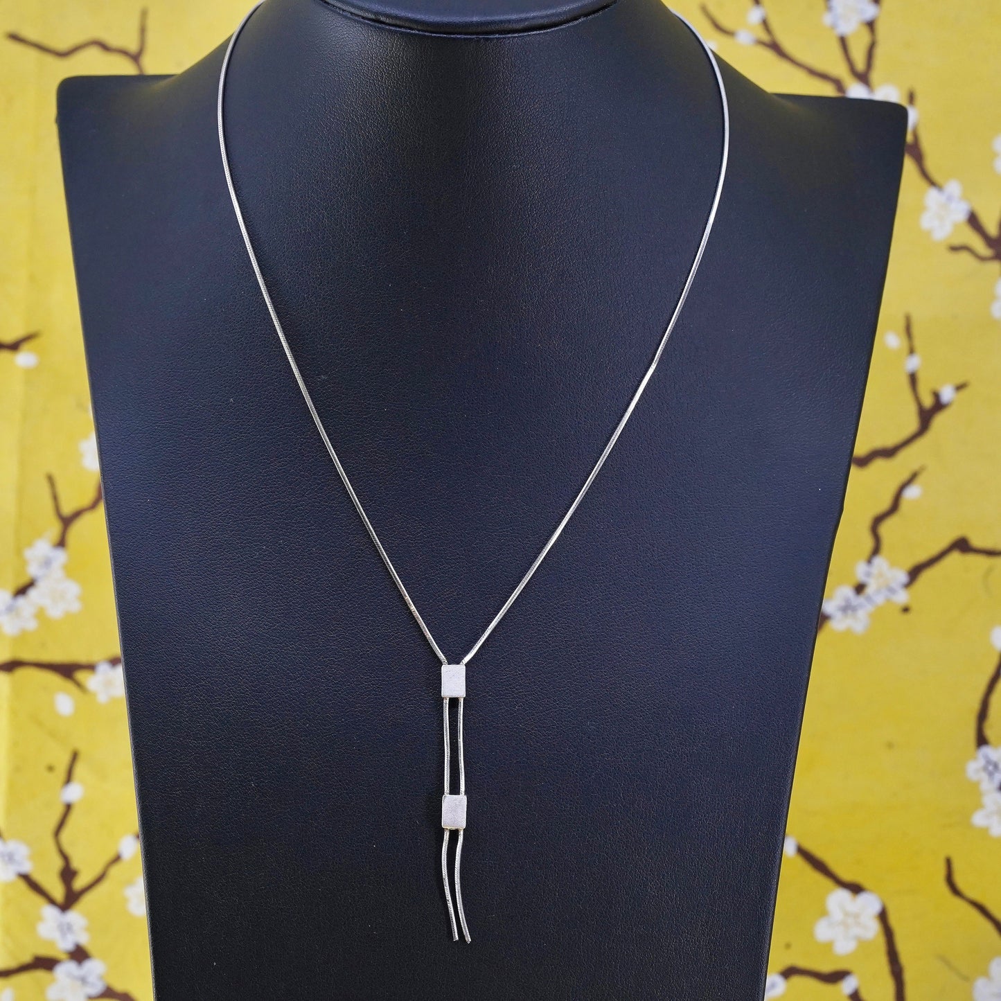 16" 1mm, vintage sterling silver snake chain, Italy 925 necklace
