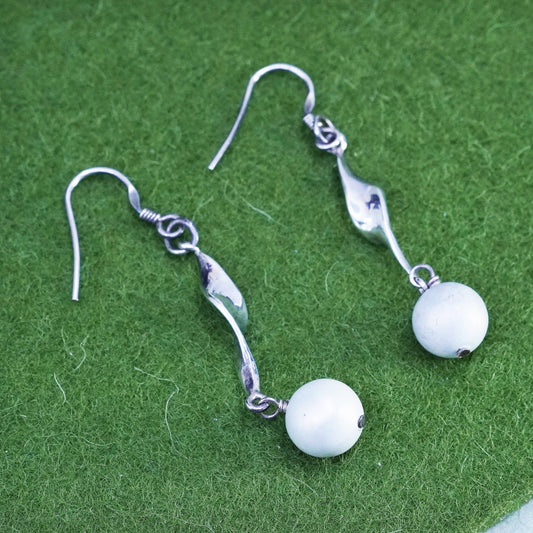 Vintage Sterling silver 925 handmade earrings with pearl drops