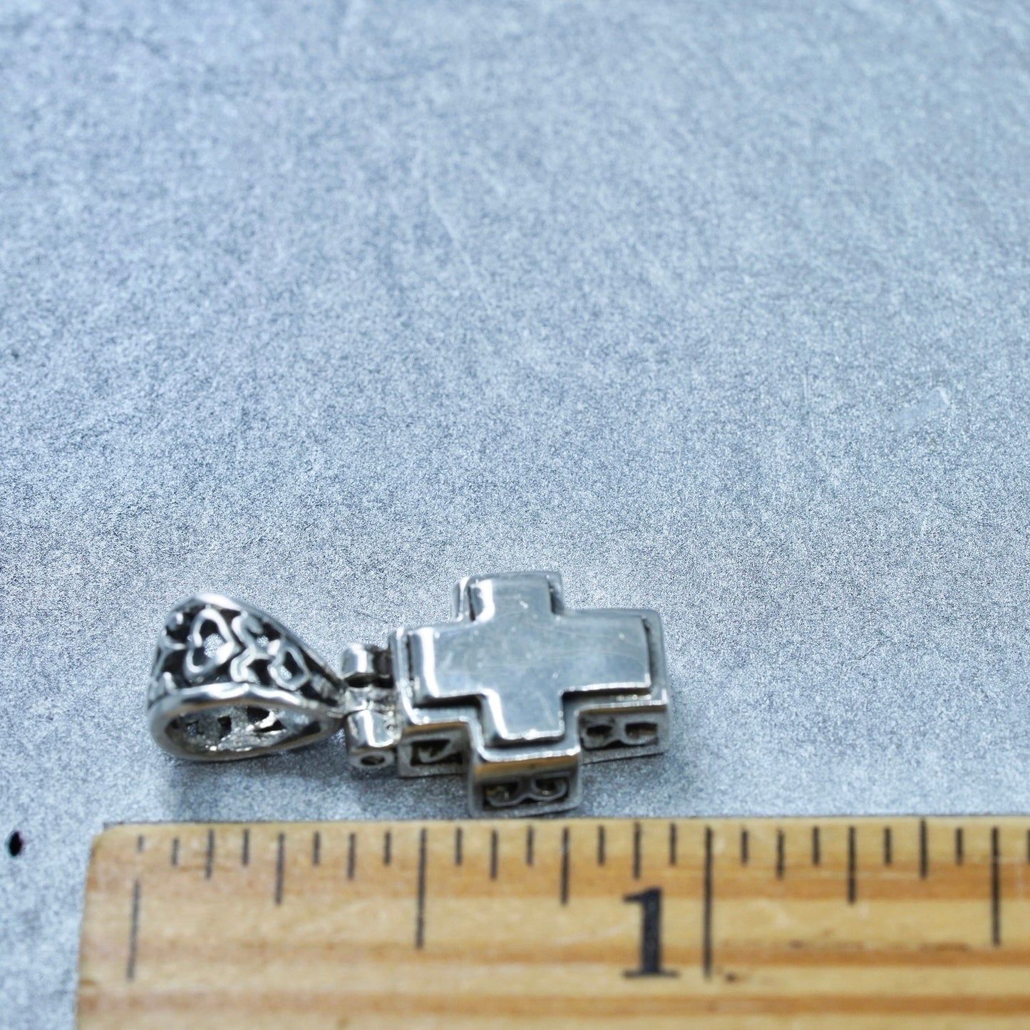 Vintage sterling 925 silver handmade filigree cross pendant
