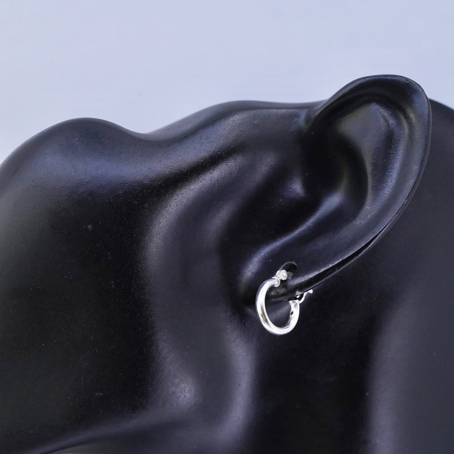 0.5”, vintage Sterling silver handmade earrings, 925 hoops