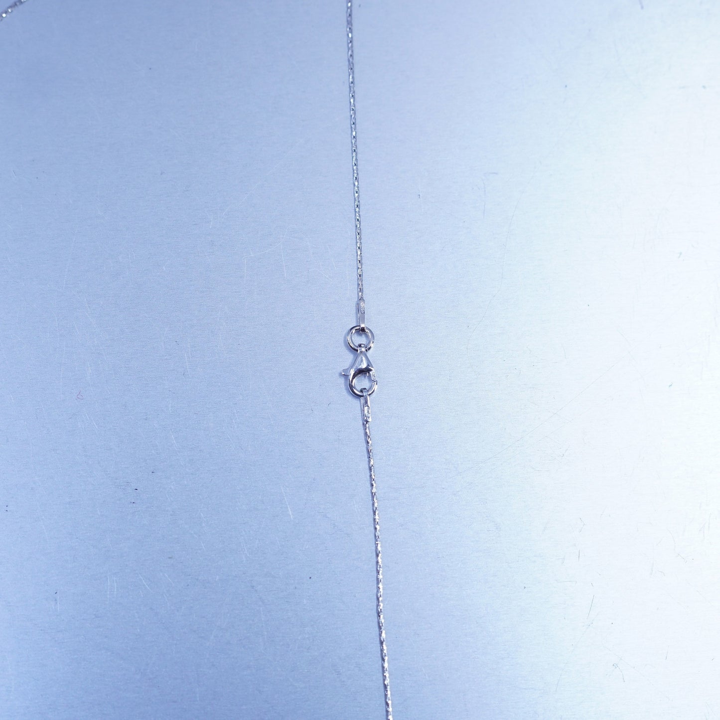 16” 1mm, vintage Sterling 925 silver textured snake chain necklace