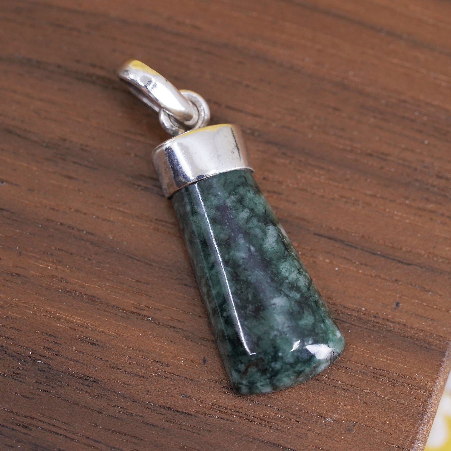 Vintage Sterling 925 silver handmade pendant with connemara marble