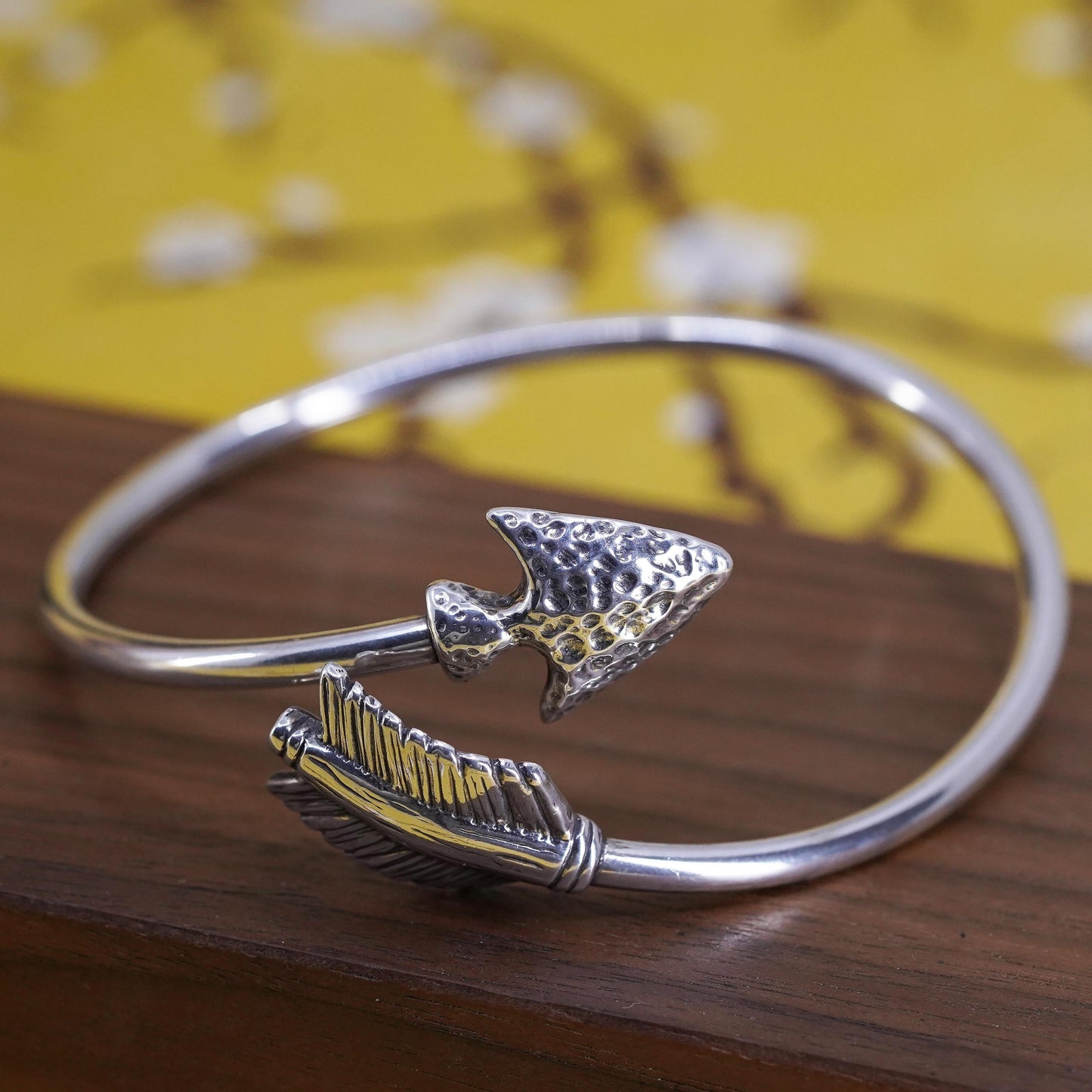 8”, southwestern Carolyn pollack Sterling silver arrow wrap bracelet, 925 cuff