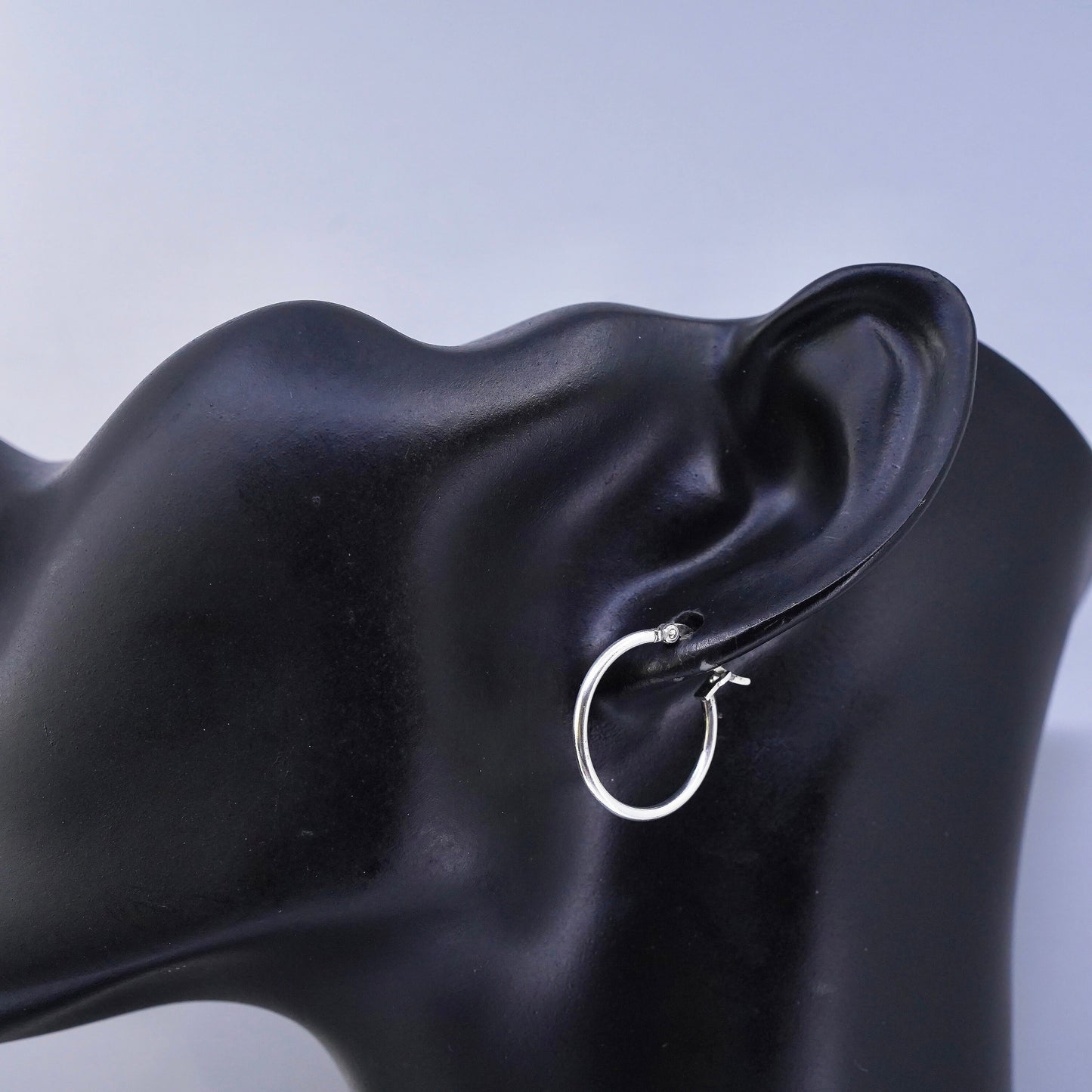 0.75”, vintage Sterling silver handmade earrings, 925 hoops