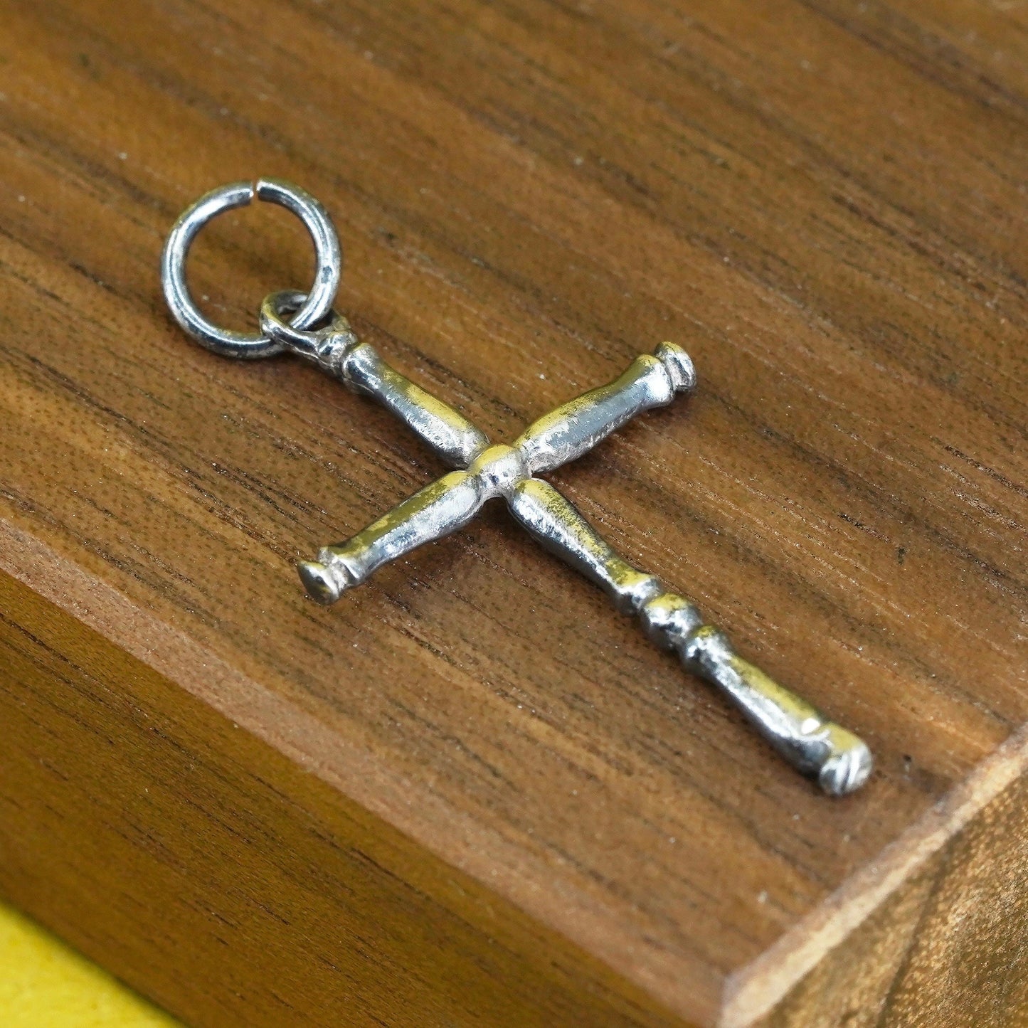 Vintage Sterling silver handmade pendant, 925 cross charm