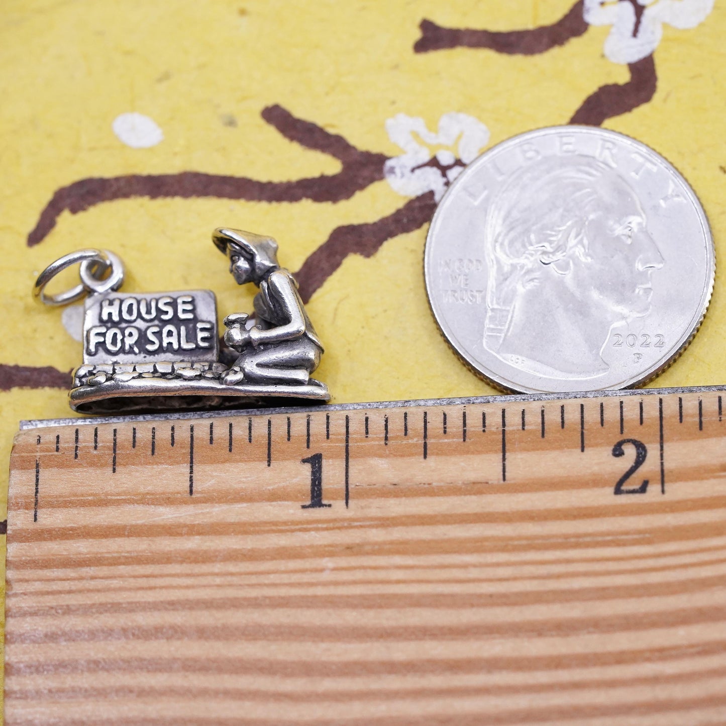 Sterling Silver Realtor Charm, 925 House For Sale Pendant, Real Estate Agent