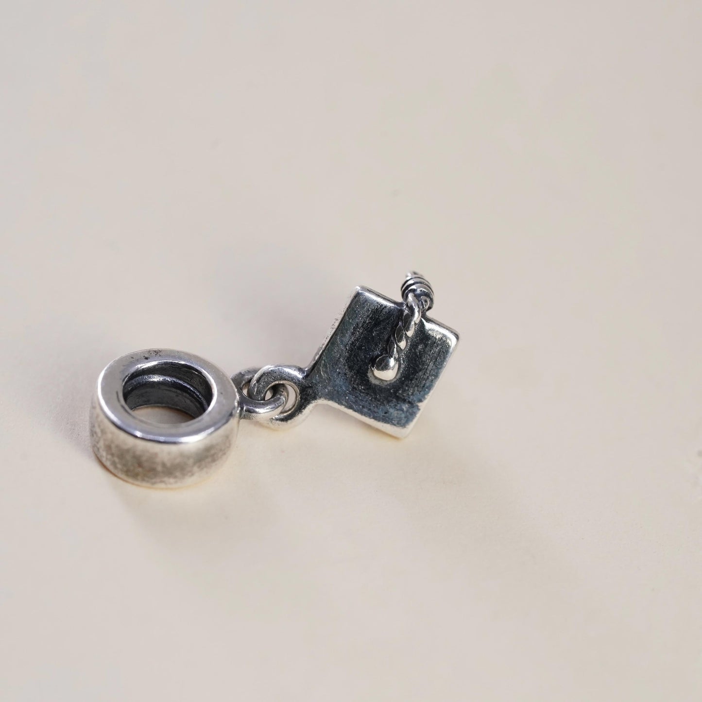 Vintage Pandora ALE sterling 925 silver charm, 925 graduation cap dangle