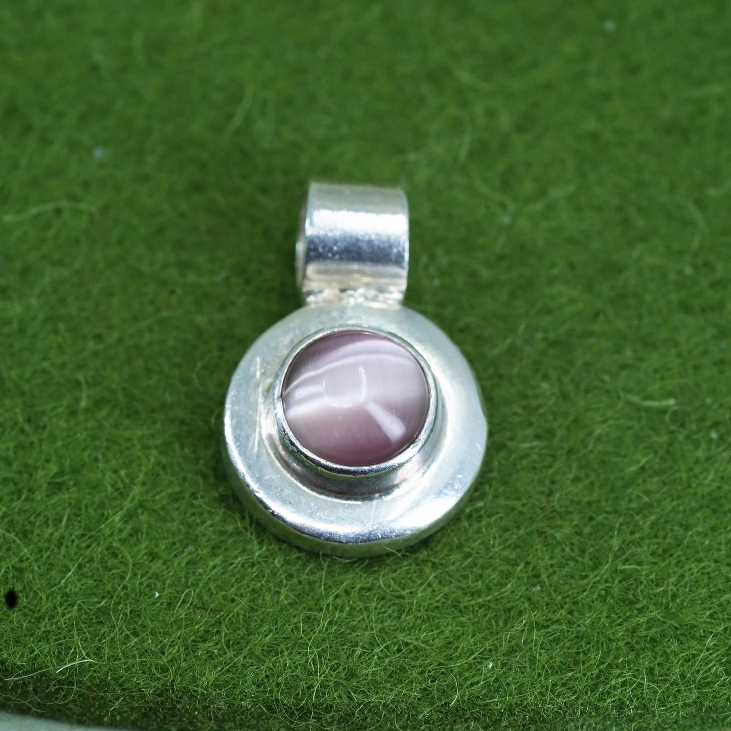 Vintage Mexico sterling 925 silver handmade pendant with purple tiger eye