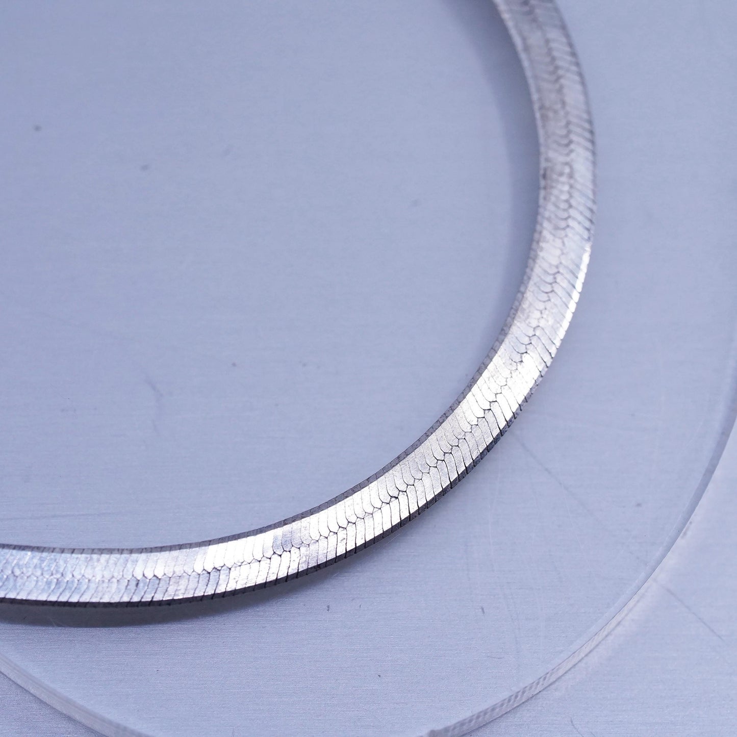 20” 3mm, vintage Italian Sterling 925 silver herringbone chain necklace
