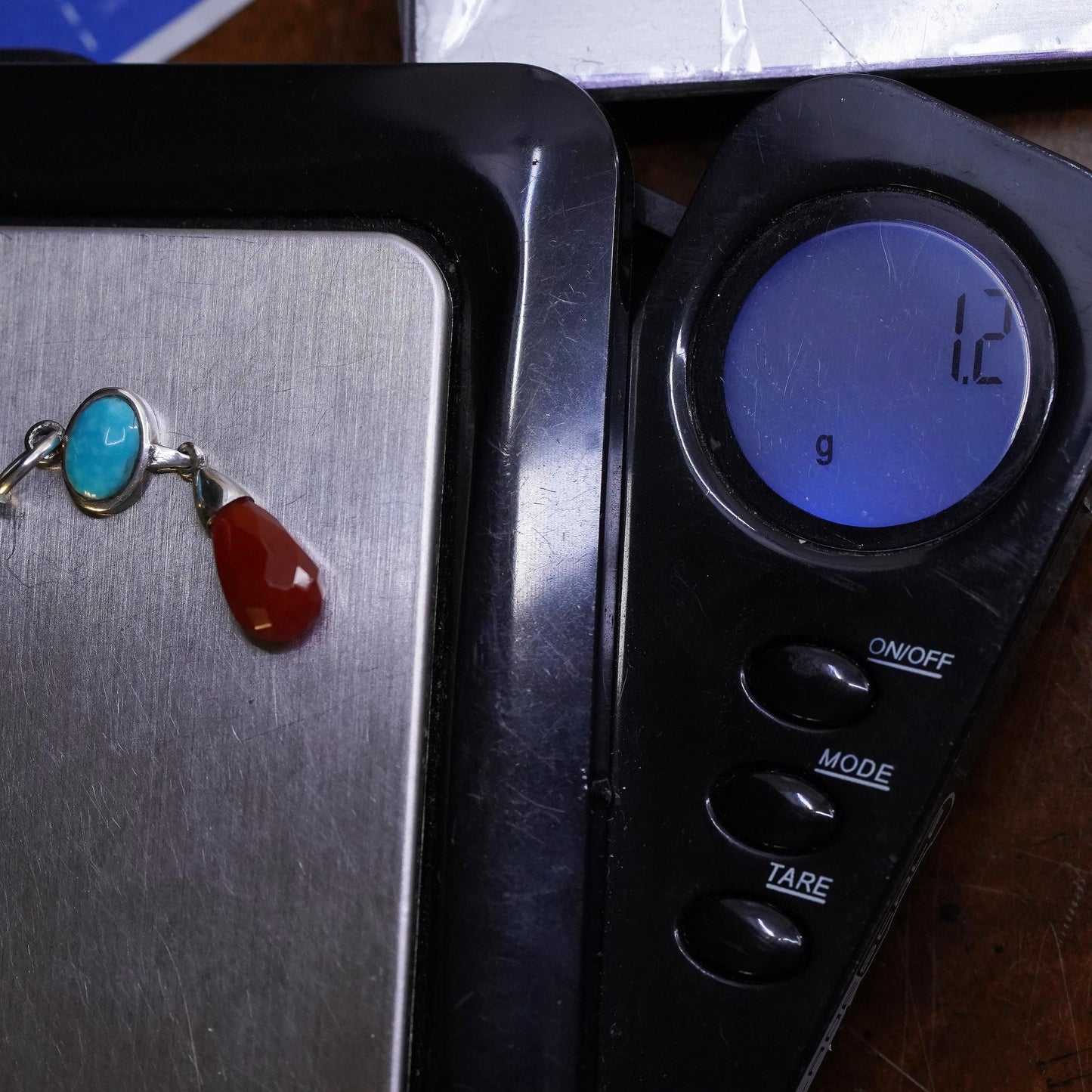 sterling sterling silver pendant, 925 turquoise charm with teardrop carnelian