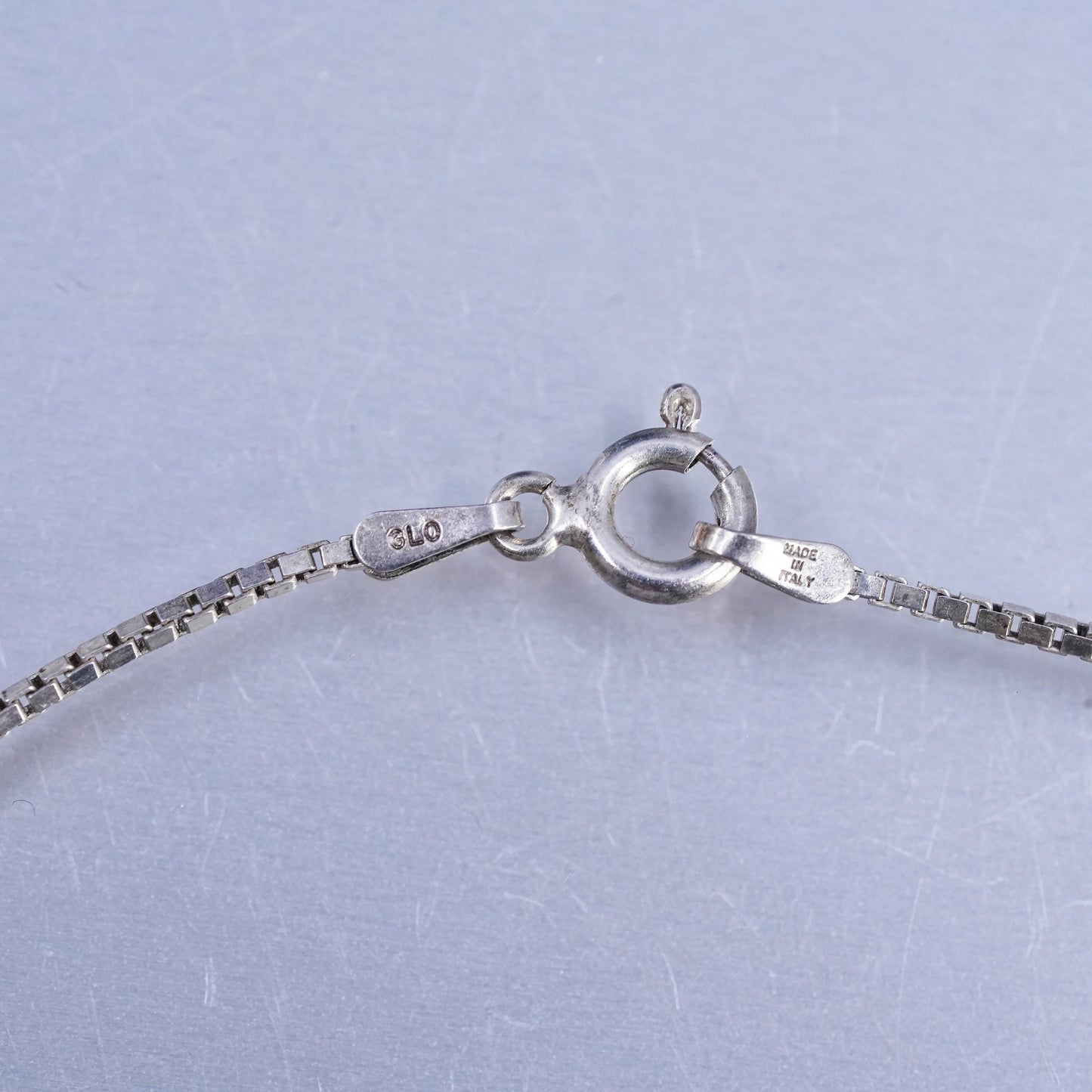 30" 1mm, vintage Italian Sterling 925 silver long box chain necklace