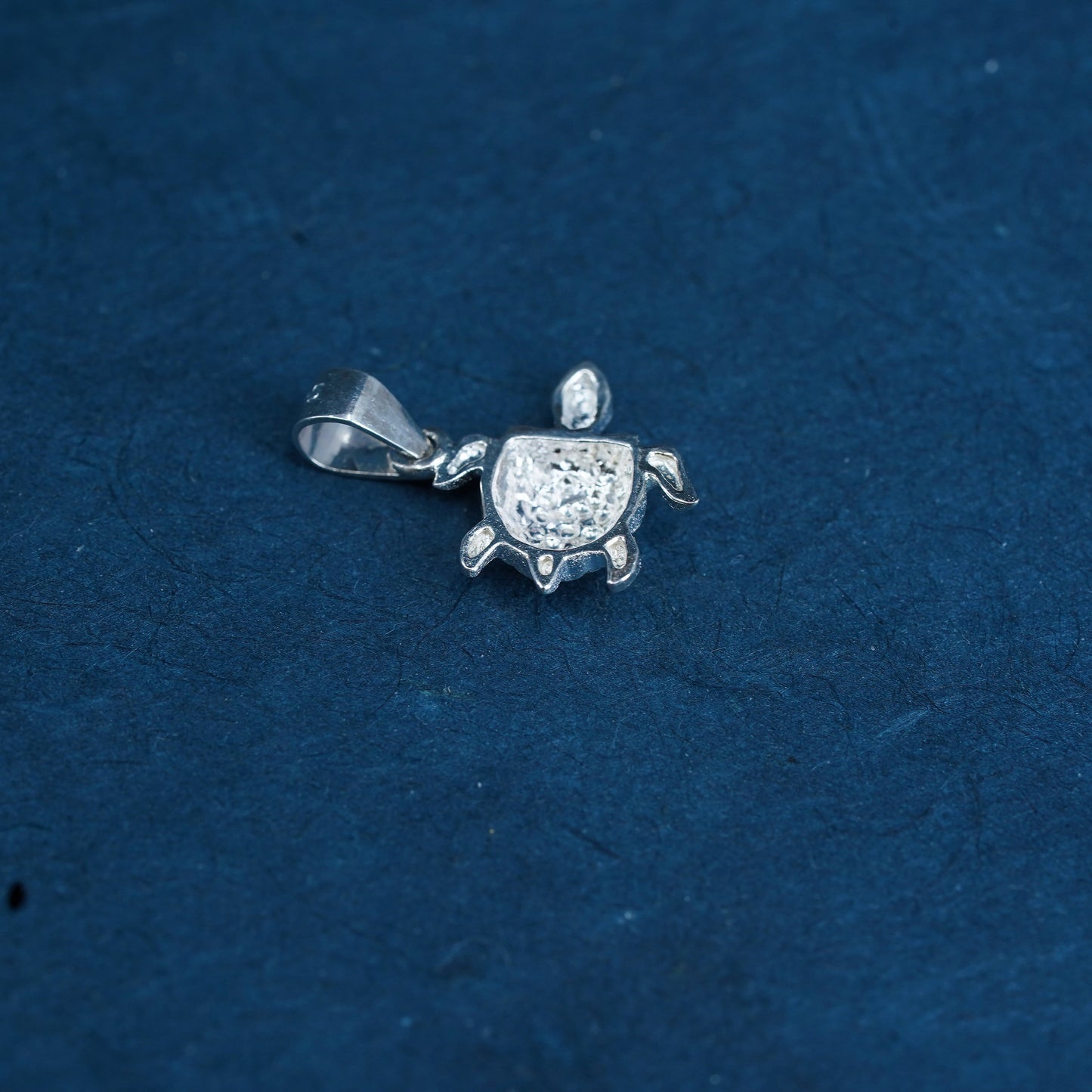 Vintage Sterling silver handmade pendant, 925 turtle charm