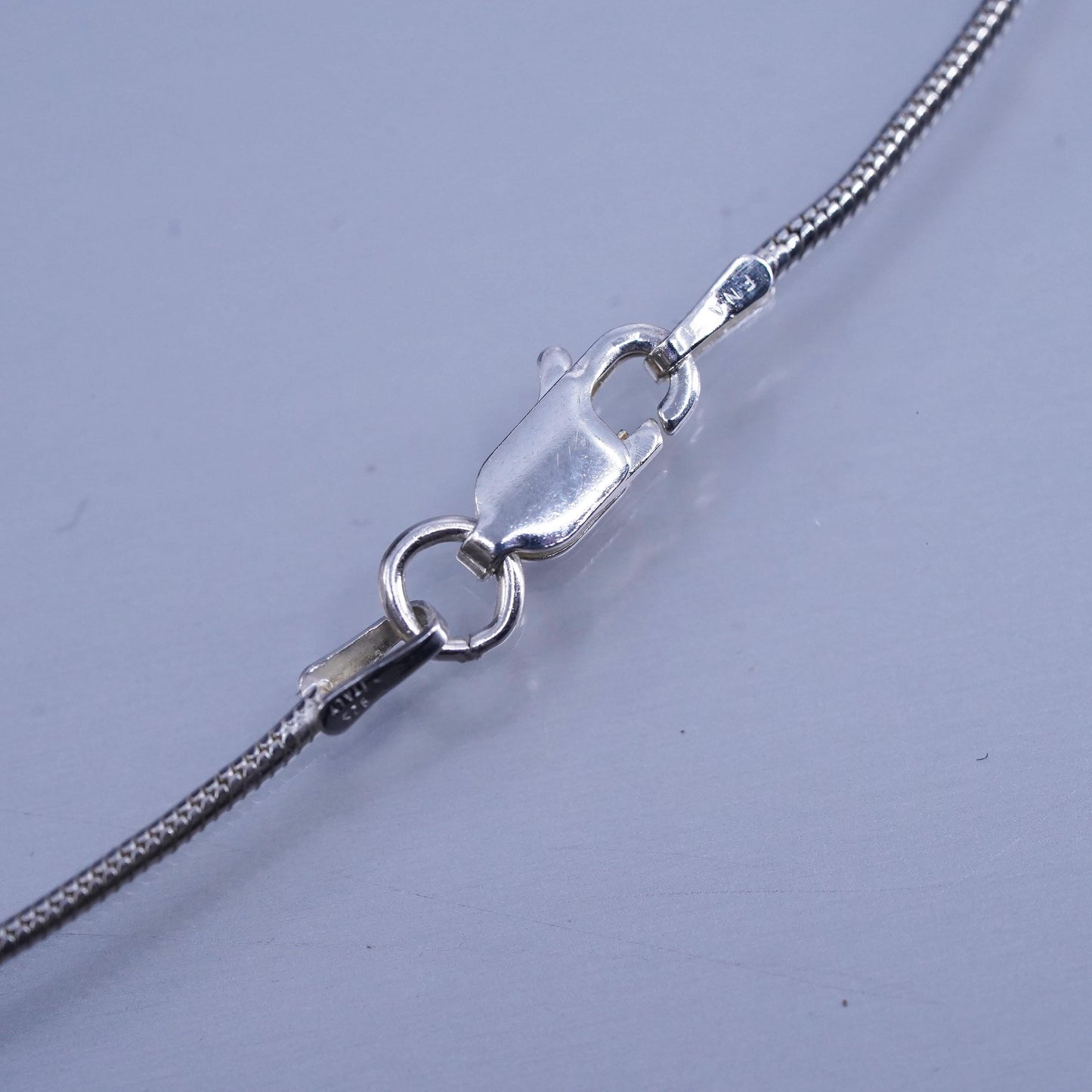 16” 1mm, vintage Sterling 925 silver square snake chain necklace